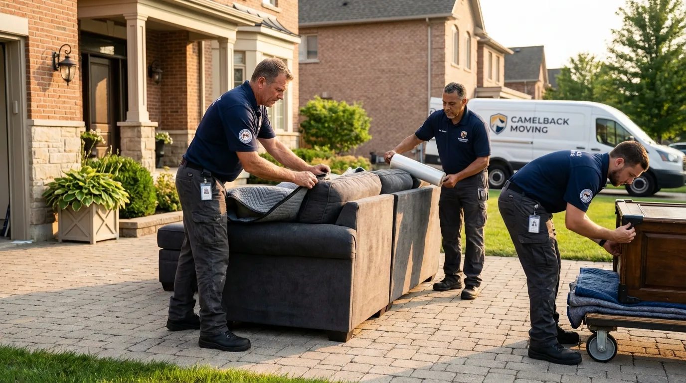 Large estate moving crew wrapping furniture in Lemon Grove, CA